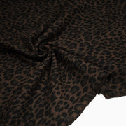 Tissu lainage motif léopard : grège & chocolat ou tout chocolat - EXCLUSIVITE FABRIQUEE EN ITALIE - TissusPapi.com