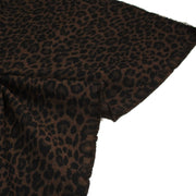 Tissu lainage motif léopard : grège & chocolat ou tout chocolat - EXCLUSIVITE FABRIQUEE EN ITALIE - TissusPapi.com