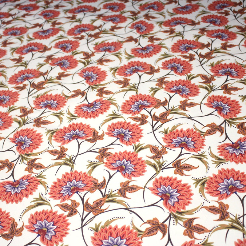 Tissu INDIENNES, cotonnade imprimée fleurie : deux motifs différents - OEKO - TEX STANDARD 100 - TissusPapi.com