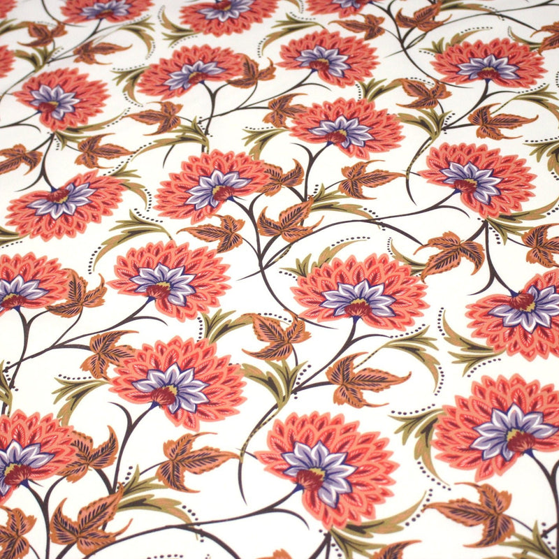 Tissu INDIENNES, cotonnade imprimée fleurie : deux motifs différents - OEKO - TEX STANDARD 100 - TissusPapi.com