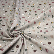 Tissu coton NOËL gris aux chapeaux, bonnets et chapkas - OEKO - TEX - TissusPapi.com