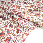Tissu INDIENNES, cotonnade imprimée fleurie : deux motifs différents - OEKO - TEX STANDARD 100 - TissusPapi.com