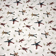 Tissu coton NOËL, gris aux gamins dans la neige - OEKO - TEX - TissusPapi.com