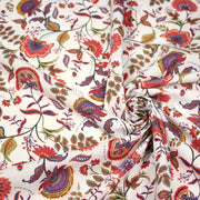 Tissu INDIENNES, cotonnade imprimée fleurie : deux motifs différents - OEKO - TEX STANDARD 100 - TissusPapi.com