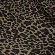 Tissu lainage motif léopard : grège & chocolat ou tout chocolat - EXCLUSIVITE FABRIQUEE EN ITALIE - TissusPapi.com