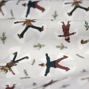 Tissu coton NOËL, gris aux gamins dans la neige - OEKO - TEX - TissusPapi.com