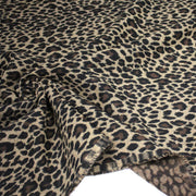 Tissu lainage motif léopard : grège & chocolat ou tout chocolat - EXCLUSIVITE FABRIQUEE EN ITALIE - TissusPapi.com