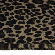 Tissu lainage motif léopard : grège & chocolat ou tout chocolat - EXCLUSIVITE FABRIQUEE EN ITALIE - TissusPapi.com
