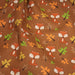Tissu popeline coton rouille aux jolis renards et fleurs d'automne - TissusPapi.com