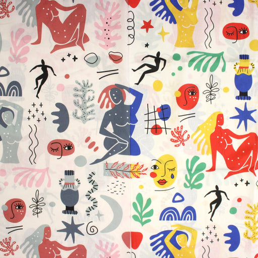 Tissu coton grande largeur 280cm, motif MATISSE : deux jolis coloris dispos - STANDARD 100 OEKO - TEX - TissusPapi.com