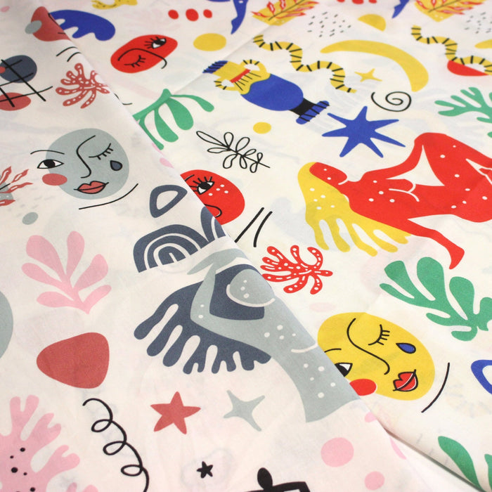 Tissu coton grande largeur 280cm, motif MATISSE : deux jolis coloris dispos - STANDARD 100 OEKO - TEX - TissusPapi.com
