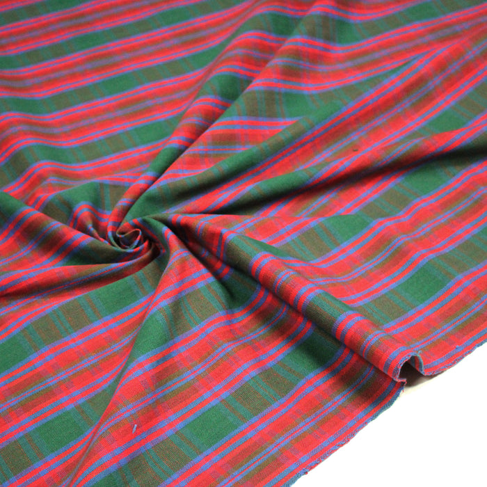 Tissu Tartan de coton aux carreaux bleus, rouges et verts - COLLECTION SINCLAIR