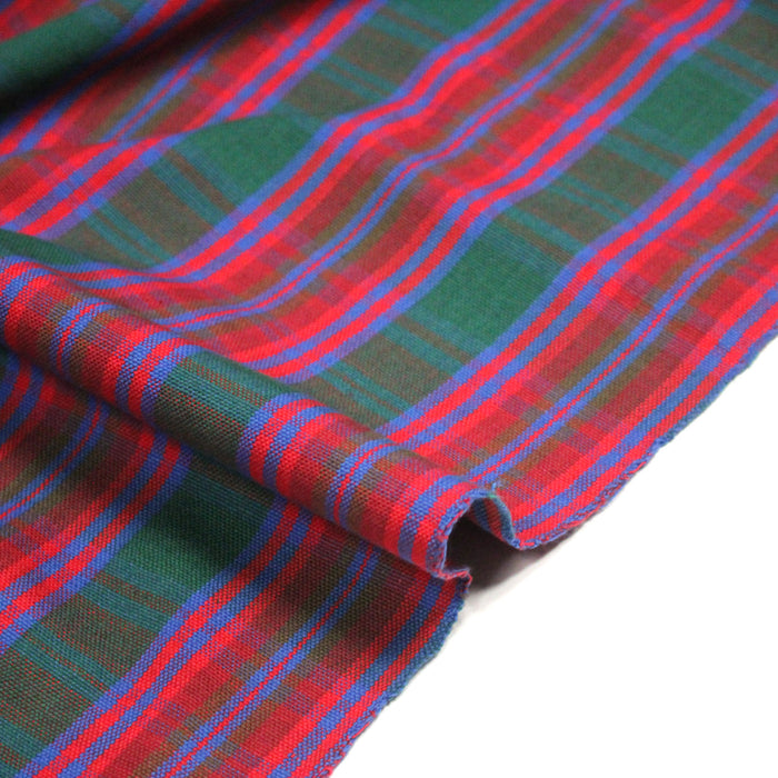 Tissu Tartan de coton aux carreaux bleus, rouges et verts - COLLECTION SINCLAIR