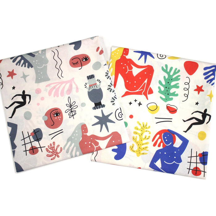 Tissu coton grande largeur 280cm, motif MATISSE : deux jolis coloris dispos - STANDARD 100 OEKO - TEX - TissusPapi.com