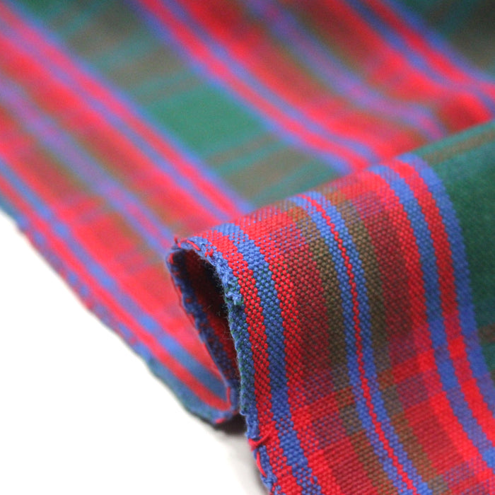 Tissu Tartan de coton aux carreaux bleus, rouges et verts - COLLECTION SINCLAIR