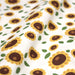 Tissu popeline coton blanc aux tournesols jaunes & feuilles vertes - TissusPapi.com