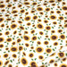 Tissu popeline coton blanc aux tournesols jaunes & feuilles vertes - TissusPapi.com
