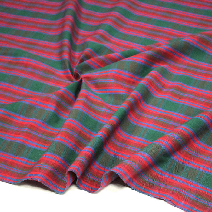 Tissu Tartan de coton aux carreaux bleus, rouges et verts - COLLECTION SINCLAIR