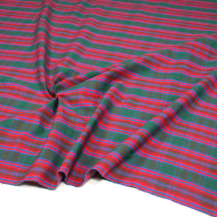 Tissu Tartan de coton aux carreaux bleus, rouges et verts - COLLECTION SINCLAIR