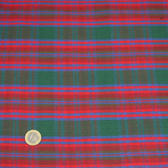 Tissu Tartan de coton aux carreaux bleus, rouges et verts - COLLECTION SINCLAIR