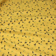 Tissu popeline coton jaune aux fleurs graphiques jaunes - TissusPapi.com