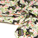 Tissu cotonnade aux chats dans les fleurs roses et vertes - OEKO - TEX STANDARD 100 - TissusPapi.com