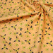 Tissu popeline coton corail aux fleurs graphiques jaunes - TissusPapi.com