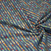 Tissu popeline coton rayures bleues et fines fleurs multicolores - TissusPapi.com
