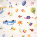 Tissu cotonnade aux DESSINS D'ENFANT multicolores, fond blanc - TissusPapi.com