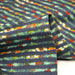 Tissu popeline coton rayures bleues et fines fleurs multicolores - TissusPapi.com