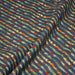 Tissu popeline coton rayures bleues et fines fleurs multicolores - TissusPapi.com
