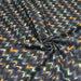 Tissu popeline coton zig zag bleu, noir et fines fleurs multicolores - TissusPapi.com