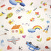 Tissu cotonnade aux DESSINS D'ENFANT multicolores, fond blanc - TissusPapi.com