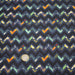 Tissu popeline coton zig zag bleu, noir et fines fleurs multicolores - TissusPapi.com