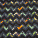 Tissu popeline coton zig zag bleu, noir et fines fleurs multicolores - TissusPapi.com