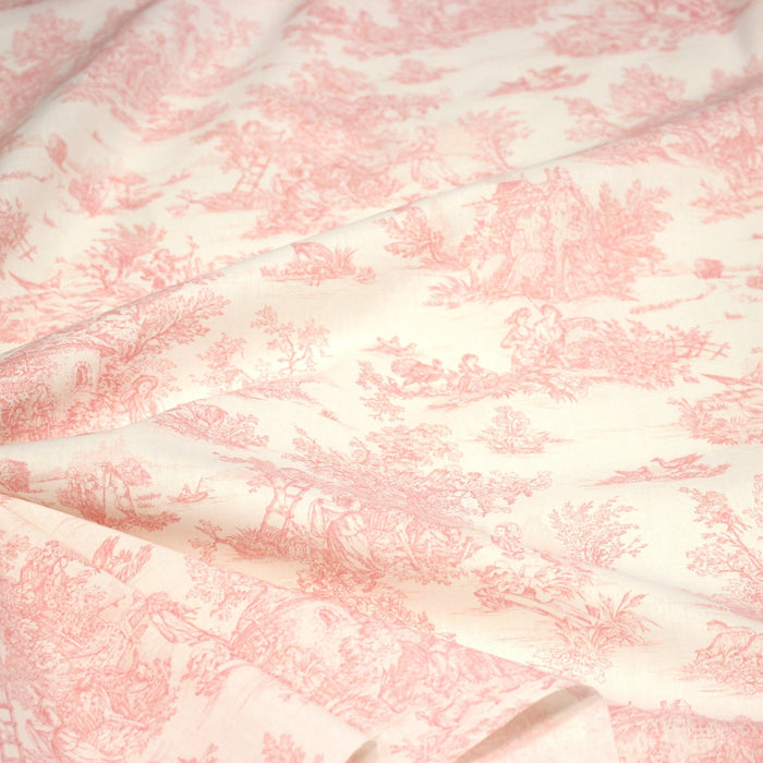 Tissu coton Toile de Jouy traditionnelle 160cm de large : bleu et nombreuses couleurs - STANDARD 100 OEKO - TEX - TissusPapi.com