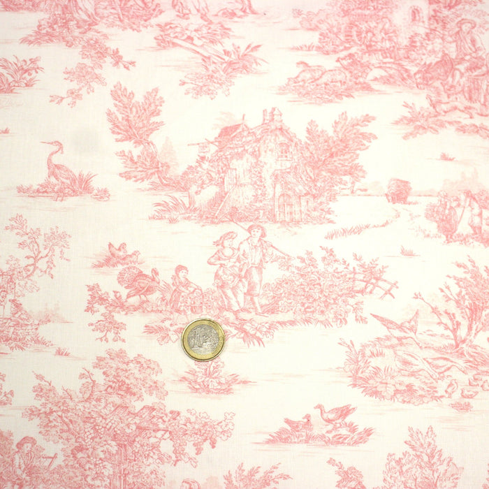Tissu coton Toile de Jouy traditionnelle 160cm de large : bleu et nombreuses couleurs - STANDARD 100 OEKO - TEX - TissusPapi.com