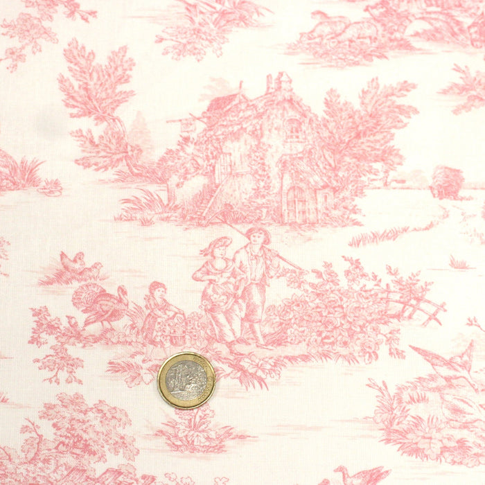 Tissu coton Toile de Jouy traditionnelle 160cm de large : bleu et nombreuses couleurs - STANDARD 100 OEKO - TEX - TissusPapi.com