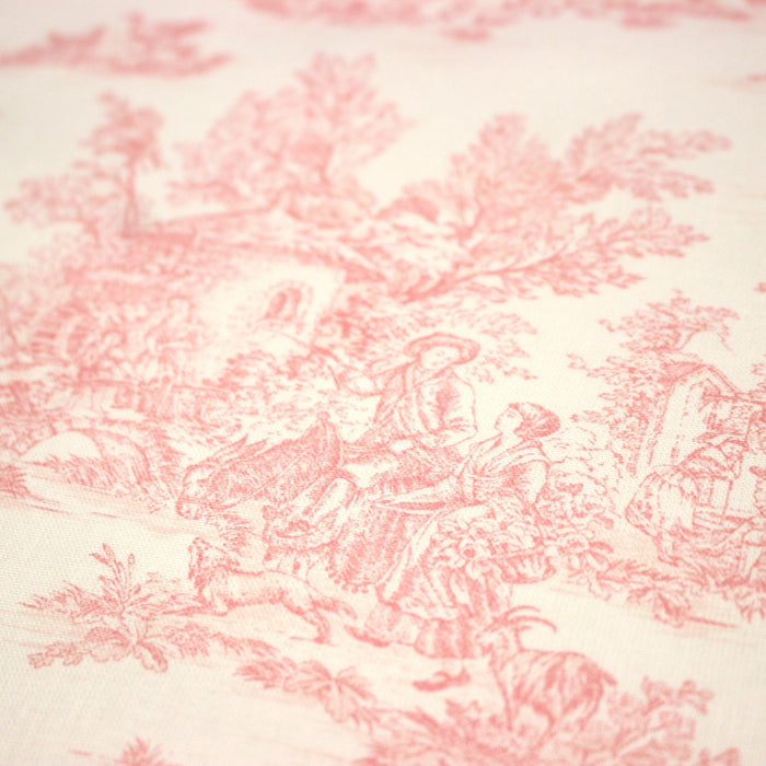 Tissu coton Toile de Jouy traditionnelle 160cm de large : bleu et nombreuses couleurs - STANDARD 100 OEKO - TEX - TissusPapi.com