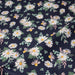 Tissu popeline coton bleu aux marguerites blanches et jaunes - TissusPapi.com