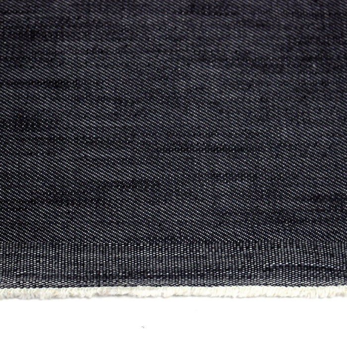 Tissu DENIM brut coton élasthanne bleu marine - Fabrication italienne - TissusPapi.com