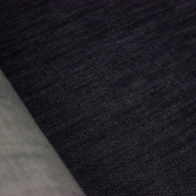 Tissu DENIM coton élasthanne bleu nuit - Fabrication italienne - TissusPapi.com