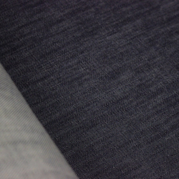 Tissu DENIM brut coton élasthanne bleu marine - Fabrication italienne - TissusPapi.com
