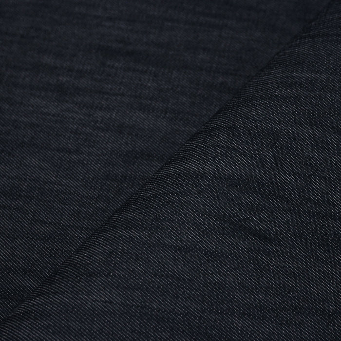 Tissu DENIM coton élasthanne bleu nuit - Fabrication italienne - TissusPapi.com