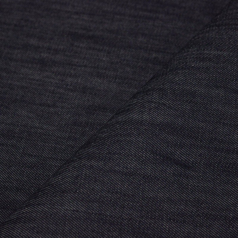 Tissu DENIM brut coton élasthanne bleu marine - Fabrication italienne - TissusPapi.com