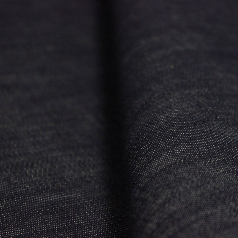 Tissu DENIM brut coton élasthanne bleu marine - Fabrication italienne - TissusPapi.com