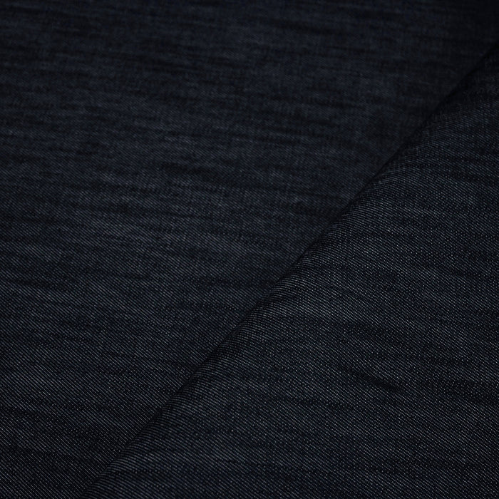 Tissu DENIM coton élasthanne bleu nuit - Fabrication italienne - TissusPapi.com