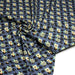 Tissu popeline coton bleu aux coeurs noirs et petits fleurs multicolores - TissusPapi.com