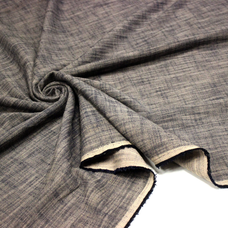 Tissu DENIM souple coton bleu rosé - Fabrication italienne - TissusPapi.com
