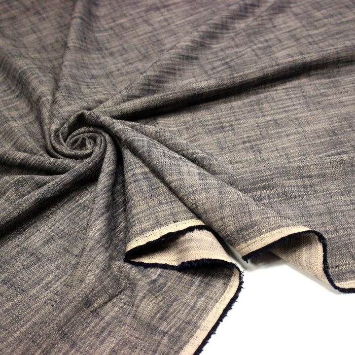 Tissu DENIM souple coton bleu rosé - Fabrication italienne